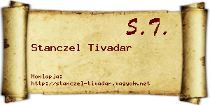 Stanczel Tivadar névjegykártya